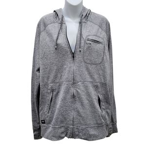 RVCA Grey Zip Up Hoodie Jacket Size: Large